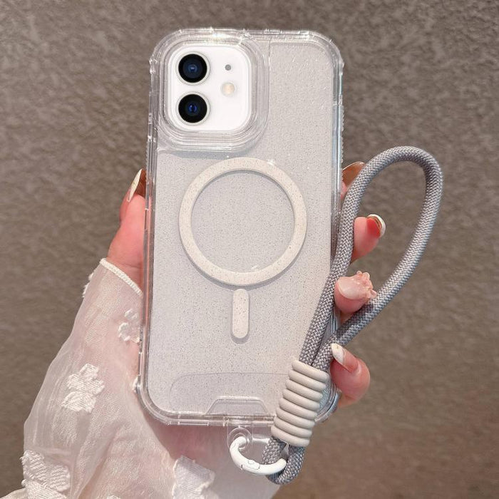 Funda magnética desmontable 3 en 1 con purpurina y correa de mano., For iPhone 11