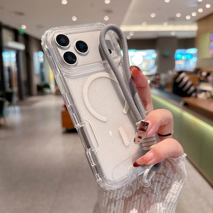 Funda magnética desmontable 3 en 1 con purpurina y correa de mano., For iPhone 11
