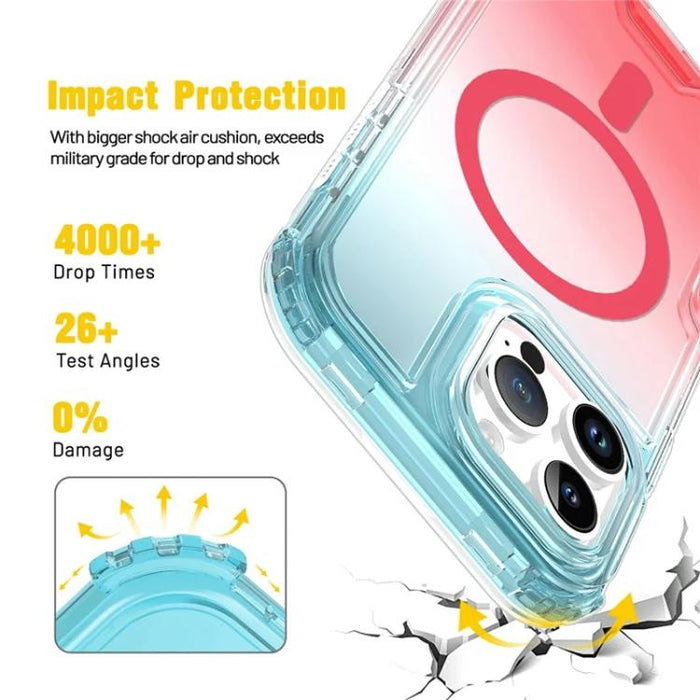 Funda magnética transparente con degradado desmontable para teléfono, For iPhone 13 Pro, For iPhone 12 / 12 Pro, For iPhone 12 Pro Max, For iPhone 11