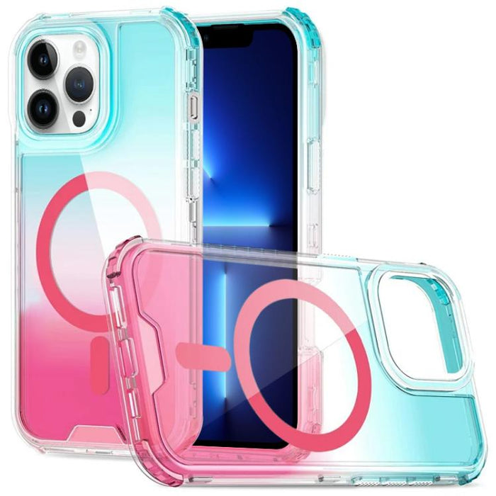 Funda magnética transparente con degradado desmontable para teléfono, For iPhone 13 Pro, For iPhone 12 / 12 Pro, For iPhone 12 Pro Max, For iPhone 11