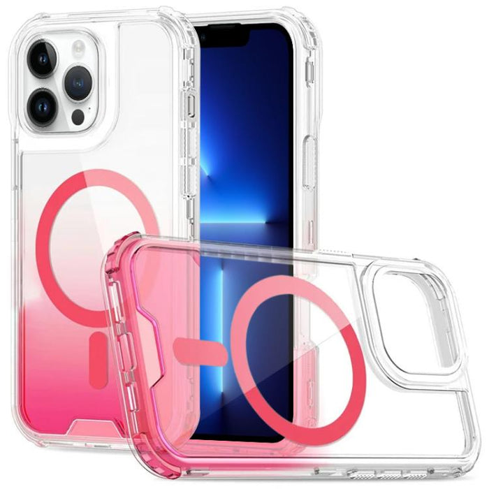 Funda magnética transparente con degradado desmontable para teléfono, For iPhone 13 Pro, For iPhone 12 / 12 Pro, For iPhone 12 Pro Max, For iPhone 11