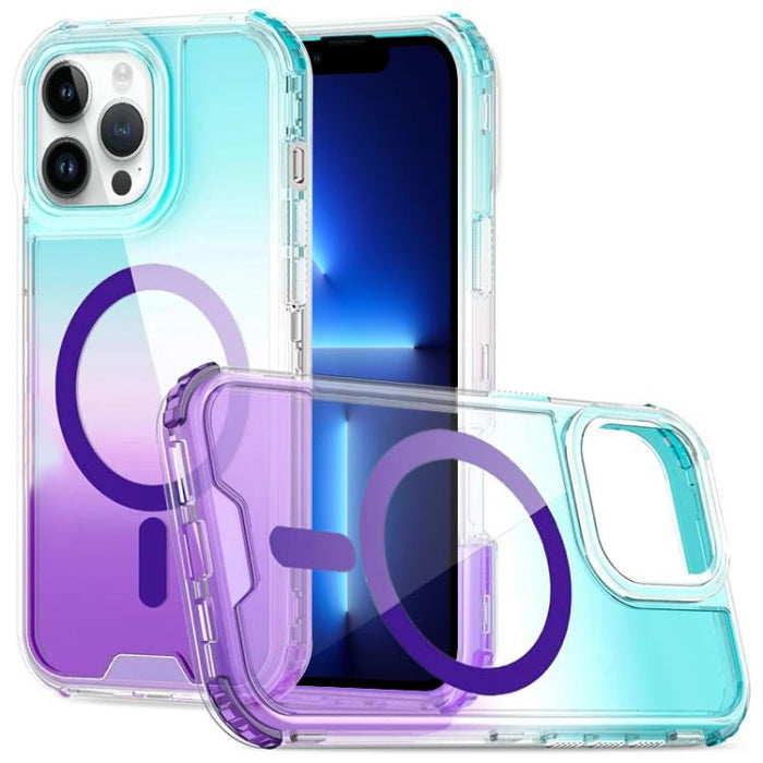 Funda magnética transparente con degradado desmontable para teléfono, For iPhone 13 Pro, For iPhone 12 / 12 Pro, For iPhone 12 Pro Max, For iPhone 11