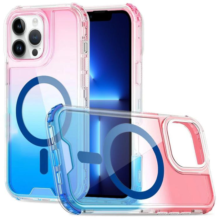 Funda magnética transparente con degradado desmontable para teléfono, For iPhone 13 Pro, For iPhone 12 / 12 Pro, For iPhone 12 Pro Max, For iPhone 11