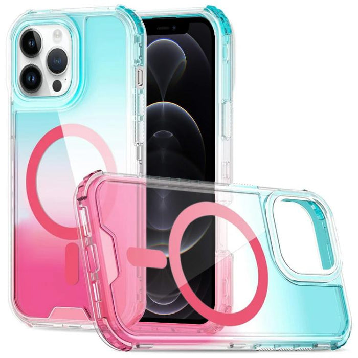 Funda magnética transparente con degradado desmontable para teléfono, For iPhone 13 Pro, For iPhone 12 / 12 Pro, For iPhone 12 Pro Max, For iPhone 11