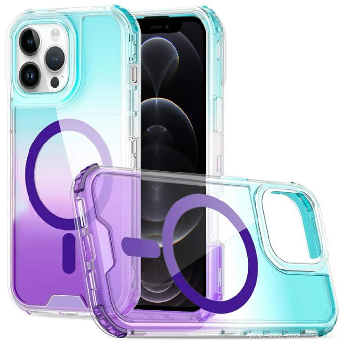Funda magnética transparente con degradado desmontable para teléfono, For iPhone 13 Pro, For iPhone 12 / 12 Pro, For iPhone 12 Pro Max, For iPhone 11