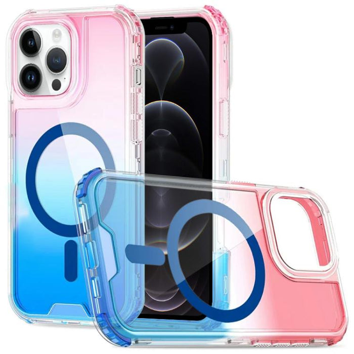 Funda magnética transparente con degradado desmontable para teléfono, For iPhone 13 Pro, For iPhone 12 / 12 Pro, For iPhone 12 Pro Max, For iPhone 11