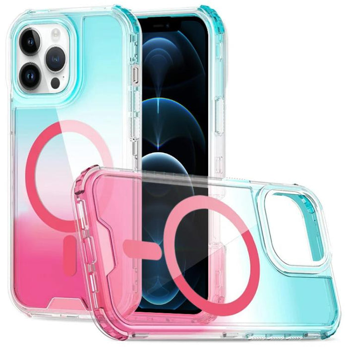 Funda magnética transparente con degradado desmontable para teléfono, For iPhone 13 Pro, For iPhone 12 / 12 Pro, For iPhone 12 Pro Max, For iPhone 11