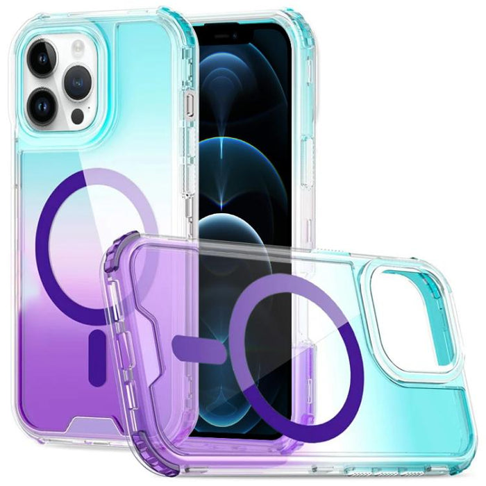 Funda magnética transparente con degradado desmontable para teléfono, For iPhone 13 Pro, For iPhone 12 / 12 Pro, For iPhone 12 Pro Max, For iPhone 11