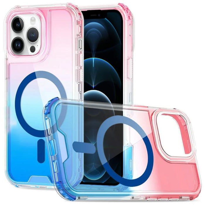 Funda magnética transparente con degradado desmontable para teléfono, For iPhone 13 Pro, For iPhone 12 / 12 Pro, For iPhone 12 Pro Max, For iPhone 11