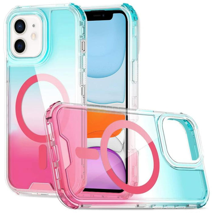Funda magnética transparente con degradado desmontable para teléfono, For iPhone 13 Pro, For iPhone 12 / 12 Pro, For iPhone 12 Pro Max, For iPhone 11