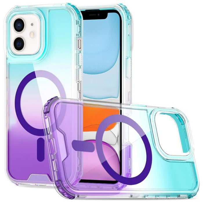 Funda magnética transparente con degradado desmontable para teléfono, For iPhone 13 Pro, For iPhone 12 / 12 Pro, For iPhone 12 Pro Max, For iPhone 11