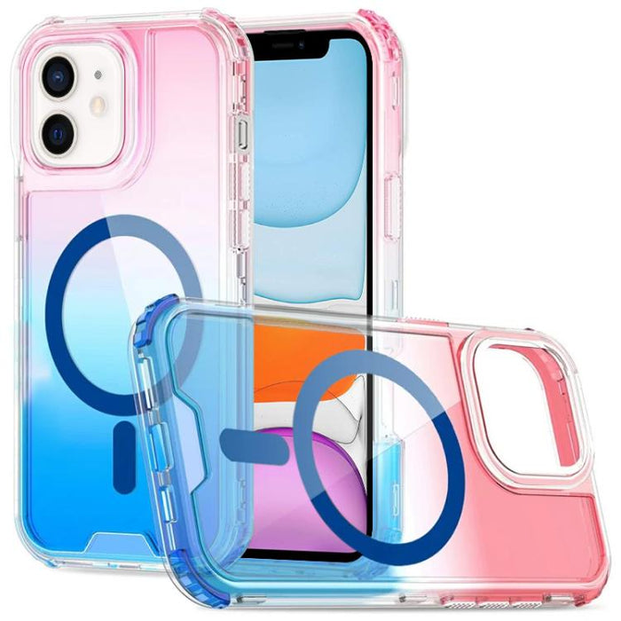 Funda magnética transparente con degradado desmontable para teléfono, For iPhone 13 Pro, For iPhone 12 / 12 Pro, For iPhone 12 Pro Max, For iPhone 11