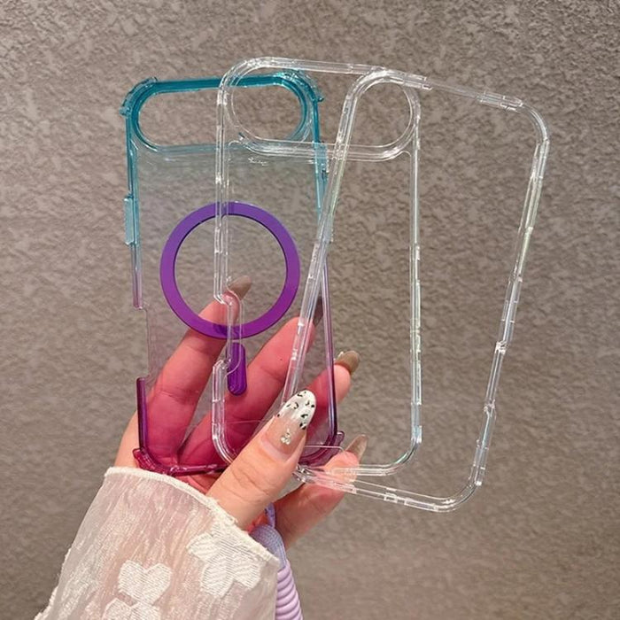 Funda magnética transparente con degradado desmontable para teléfono, For iPhone 13 Pro, For iPhone 12 / 12 Pro, For iPhone 12 Pro Max, For iPhone 11