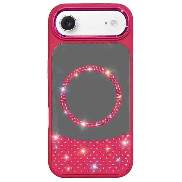 Funda magnética para teléfono con superficie de espejo de cristal y diamantes de imitación, For iPhone 17 Pro Max, For iPhone 17 Pro, For iPhone 17, For iPhone Air, For iPhone 16 Pro Max, For iPhone 16 Pro, For iPhone 16 Plus, For iPhone 16            ...