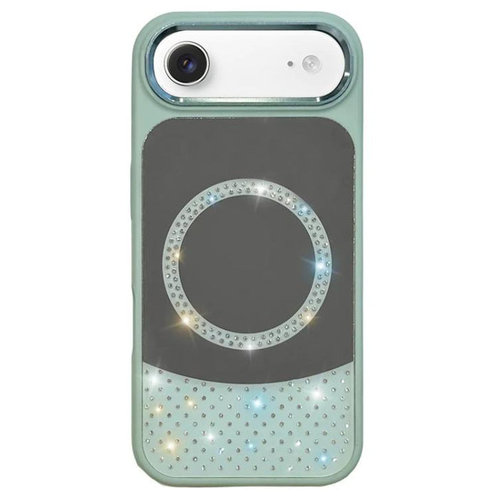 Funda magnética para teléfono con superficie de espejo de cristal y diamantes de imitación, For iPhone 17 Pro Max, For iPhone 17 Pro, For iPhone 17, For iPhone Air, For iPhone 16 Pro Max, For iPhone 16 Pro, For iPhone 16 Plus, For iPhone 16            ...