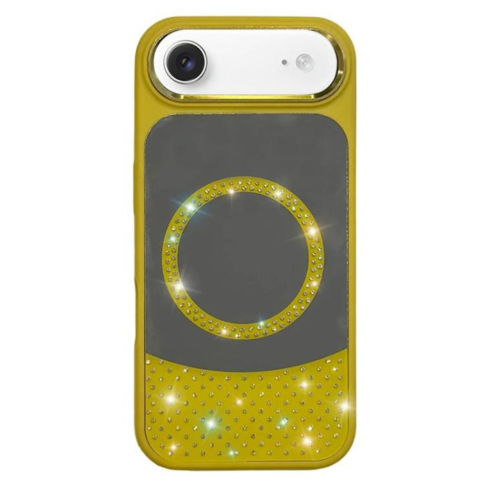 Funda magnética para teléfono con superficie de espejo de cristal y diamantes de imitación, For iPhone 17 Pro Max, For iPhone 17 Pro, For iPhone 17, For iPhone Air, For iPhone 16 Pro Max, For iPhone 16 Pro, For iPhone 16 Plus, For iPhone 16            ...