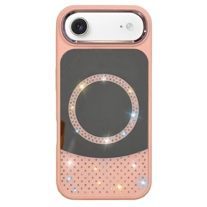 Funda magnética para teléfono con superficie de espejo de cristal y diamantes de imitación, For iPhone 17 Pro Max, For iPhone 17 Pro, For iPhone 17, For iPhone Air, For iPhone 16 Pro Max, For iPhone 16 Pro, For iPhone 16 Plus, For iPhone 16            ...