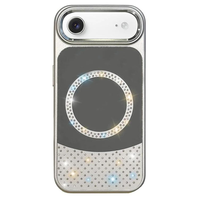 Funda magnética para teléfono con superficie de espejo de cristal y diamantes de imitación, For iPhone 17 Pro Max, For iPhone 17 Pro, For iPhone 17, For iPhone Air, For iPhone 16 Pro Max, For iPhone 16 Pro, For iPhone 16 Plus, For iPhone 16            ...