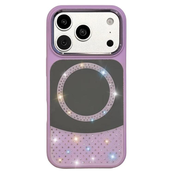 Funda magnética para teléfono con superficie de espejo de cristal y diamantes de imitación, For iPhone 17 Pro Max, For iPhone 17 Pro, For iPhone 17, For iPhone Air, For iPhone 16 Pro Max, For iPhone 16 Pro, For iPhone 16 Plus, For iPhone 16            ...