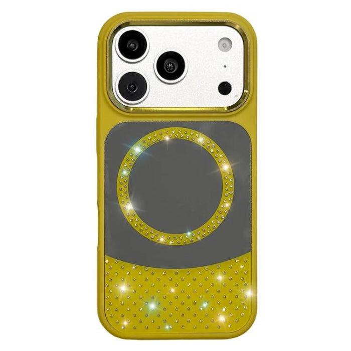 Funda magnética para teléfono con superficie de espejo de cristal y diamantes de imitación, For iPhone 17 Pro Max, For iPhone 17 Pro, For iPhone 17, For iPhone Air, For iPhone 16 Pro Max, For iPhone 16 Pro, For iPhone 16 Plus, For iPhone 16            ...