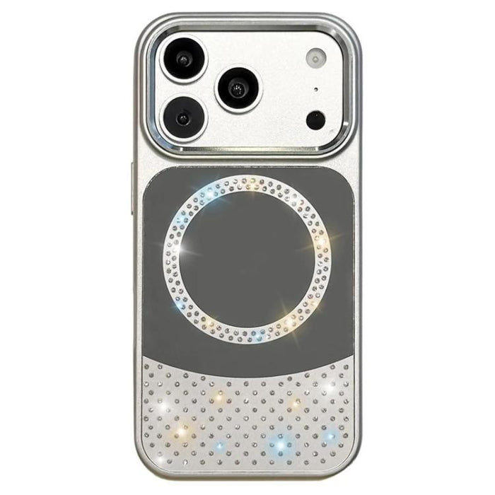 Funda magnética para teléfono con superficie de espejo de cristal y diamantes de imitación, For iPhone 17 Pro Max, For iPhone 17 Pro, For iPhone 17, For iPhone Air, For iPhone 16 Pro Max, For iPhone 16 Pro, For iPhone 16 Plus, For iPhone 16            ...