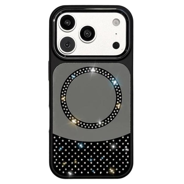 Funda magnética para teléfono con superficie de espejo de cristal y diamantes de imitación, For iPhone 17 Pro Max, For iPhone 17 Pro, For iPhone 17, For iPhone Air, For iPhone 16 Pro Max, For iPhone 16 Pro, For iPhone 16 Plus, For iPhone 16            ...