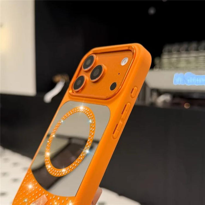 Funda magnética para teléfono con superficie de espejo de cristal y diamantes de imitación, For iPhone 14 Plus, For iPhone 14, For iPhone 14 Pro, For iPhone 14 Pro Max, For iPhone 13 Pro Max, For iPhone 13 Pro, For iPhone 13, For iPhone 12             ...