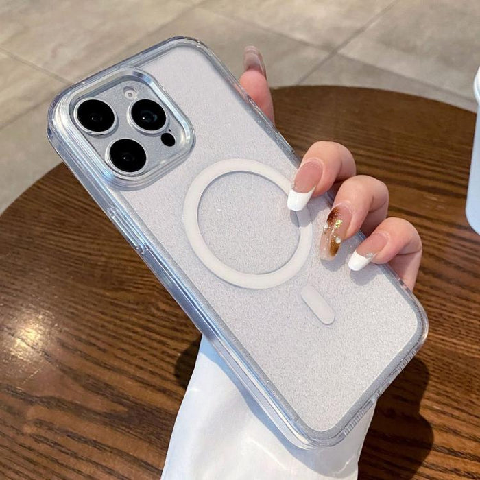 Funda para teléfono magnética transparente con purpurina y resistente a los golpes, For iPhone 17 Pro Max, For iPhone 17 Pro, For iPhone 17, For iPhone 16 Pro Max, For iPhone 16 Pro, For iPhone 16 Plus, For iPhone 16, For iPhone 15 Pro Max             ...