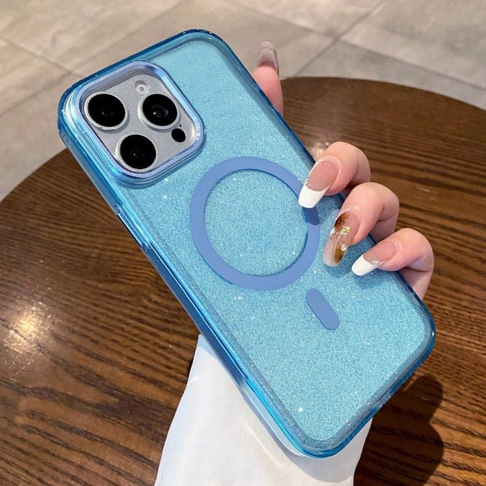 Funda para teléfono magnética transparente con purpurina y resistente a los golpes, For iPhone 17 Pro Max, For iPhone 17 Pro, For iPhone 17, For iPhone 16 Pro Max, For iPhone 16 Pro, For iPhone 16 Plus, For iPhone 16, For iPhone 15 Pro Max             ...