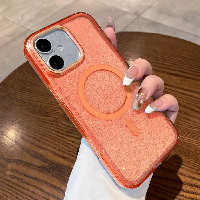 Funda para teléfono magnética transparente con purpurina y resistente a los golpes, For iPhone 17 Pro Max, For iPhone 17 Pro, For iPhone 17, For iPhone 16 Pro Max, For iPhone 16 Pro, For iPhone 16 Plus, For iPhone 16, For iPhone 15 Pro Max             ...