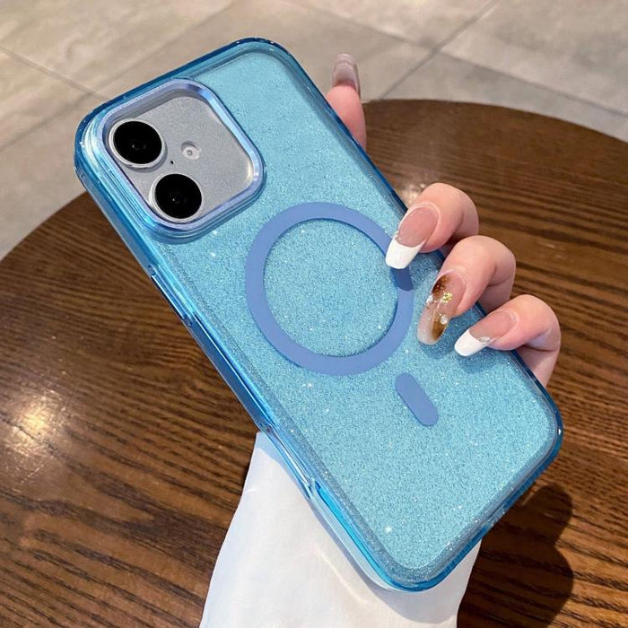 Funda para teléfono magnética transparente con purpurina y resistente a los golpes, For iPhone 17 Pro Max, For iPhone 17 Pro, For iPhone 17, For iPhone 16 Pro Max, For iPhone 16 Pro, For iPhone 16 Plus, For iPhone 16, For iPhone 15 Pro Max             ...
