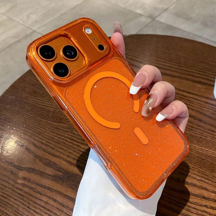 Funda para teléfono magnética transparente con purpurina y resistente a los golpes, For iPhone 17 Pro Max, For iPhone 17 Pro, For iPhone 17, For iPhone 16 Pro Max, For iPhone 16 Pro, For iPhone 16 Plus, For iPhone 16, For iPhone 15 Pro Max             ...