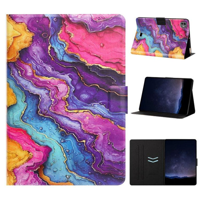 Funda inteligente para tablet de cuero vegano pintado con textura de lichi y voltaje, For iPad Pro 11 2025 / 2024, For iPad 2025 / 2022, For iPad mini 2024 / mini 6, For iPad Pro 11 2022 / Air 2022 10.9, For iPad 10.2 2021 / 10.5 2019                  ...