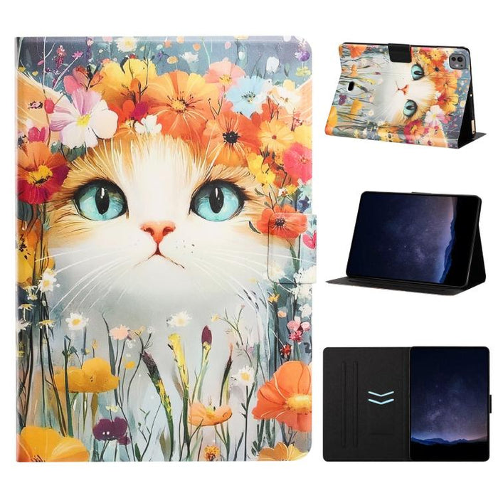 Funda inteligente para tablet de cuero vegano pintado con textura de lichi y voltaje, For iPad Pro 11 2025 / 2024, For iPad 2025 / 2022, For iPad mini 2024 / mini 6, For iPad Pro 11 2022 / Air 2022 10.9, For iPad 10.2 2021 / 10.5 2019                  ...