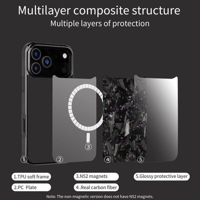 Funda magnética para teléfono de fibra de carbono PC + TPU, For iPhone 11, For iPhone 11 Pro
