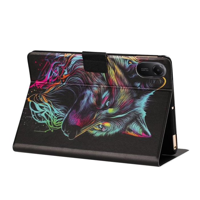 Funda inteligente para tablet de cuero vegano pintado con textura de lichi y voltaje, For Xiaomi Redmi Pad 2