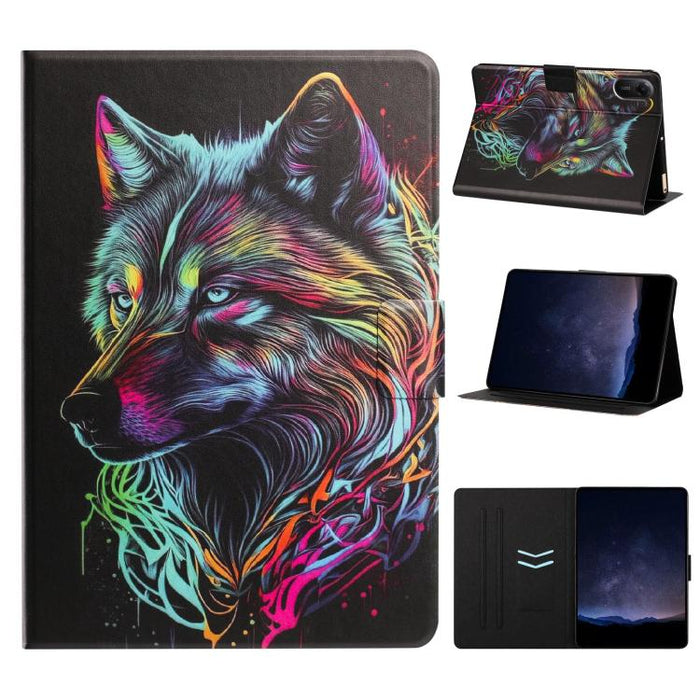 Funda inteligente para tablet de cuero vegano pintado con textura de lichi y voltaje, For Xiaomi Redmi Pad 2