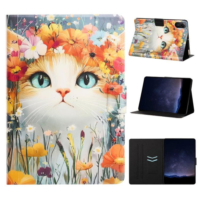 Funda inteligente para tablet de cuero vegano pintado con textura de lichi y voltaje, For Xiaomi Redmi Pad 2