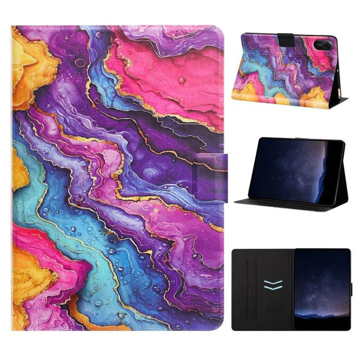 Funda inteligente para tablet de cuero vegano pintado con textura de lichi y voltaje, For Xiaomi Redmi Pad 2