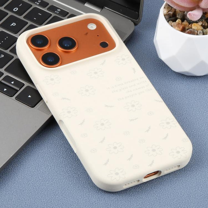 Funda de silicona líquida con estampado floral de margaritas y agujeros grandes para teléfono, For iPhone 13 Pro Max, For iPhone 13 Pro, For iPhone 13, For iPhone 12, For iPhone 12 Pro Max, For iPhone 12 Pro