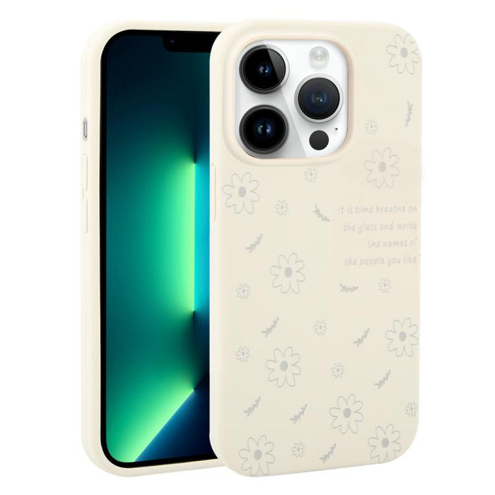 Funda de silicona líquida con estampado floral de margaritas y agujeros grandes para teléfono, For iPhone 13 Pro Max, For iPhone 13 Pro, For iPhone 13, For iPhone 12, For iPhone 12 Pro Max, For iPhone 12 Pro