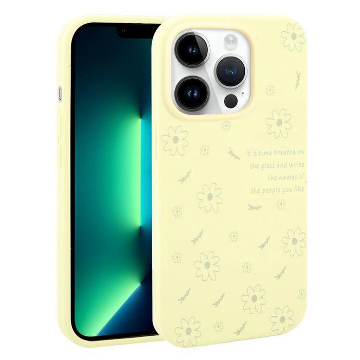 Funda de silicona líquida con estampado floral de margaritas y agujeros grandes para teléfono, For iPhone 13 Pro Max, For iPhone 13 Pro, For iPhone 13, For iPhone 12, For iPhone 12 Pro Max, For iPhone 12 Pro