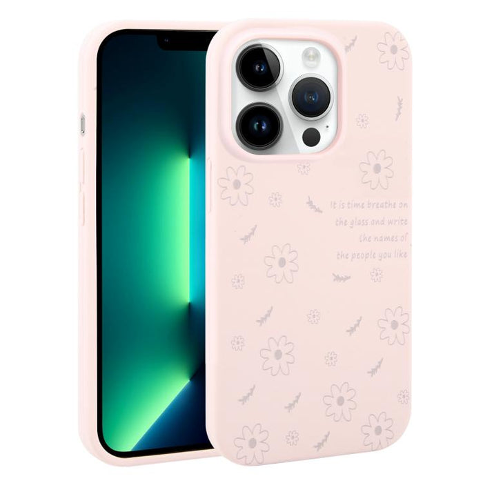 Funda de silicona líquida con estampado floral de margaritas y agujeros grandes para teléfono, For iPhone 13 Pro Max, For iPhone 13 Pro, For iPhone 13, For iPhone 12, For iPhone 12 Pro Max, For iPhone 12 Pro