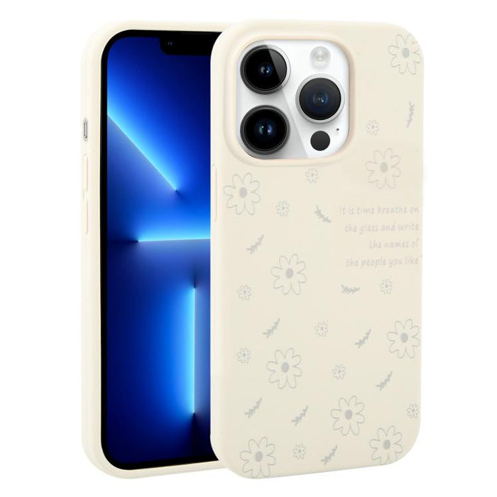 Funda de silicona líquida con estampado floral de margaritas y agujeros grandes para teléfono, For iPhone 13 Pro Max, For iPhone 13 Pro, For iPhone 13, For iPhone 12, For iPhone 12 Pro Max, For iPhone 12 Pro