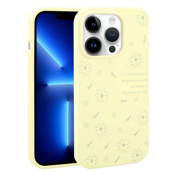 Funda de silicona líquida con estampado floral de margaritas y agujeros grandes para teléfono, For iPhone 13 Pro Max, For iPhone 13 Pro, For iPhone 13, For iPhone 12, For iPhone 12 Pro Max, For iPhone 12 Pro