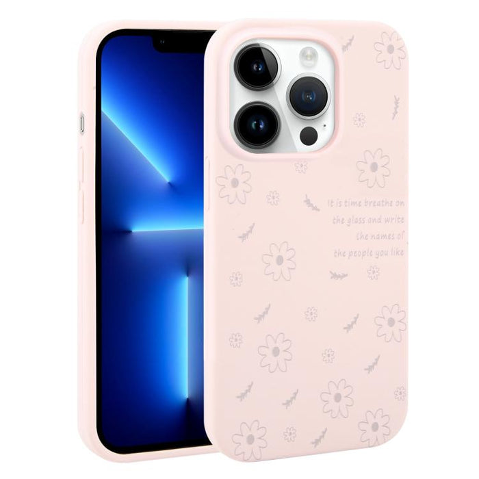 Funda de silicona líquida con estampado floral de margaritas y agujeros grandes para teléfono, For iPhone 13 Pro Max, For iPhone 13 Pro, For iPhone 13, For iPhone 12, For iPhone 12 Pro Max, For iPhone 12 Pro
