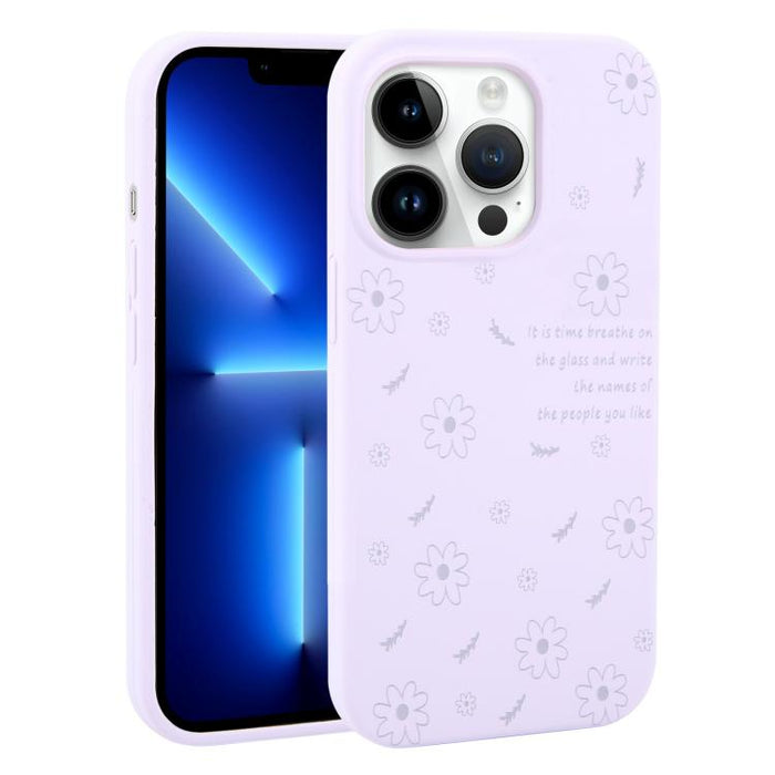 Funda de silicona líquida con estampado floral de margaritas y agujeros grandes para teléfono, For iPhone 13 Pro Max, For iPhone 13 Pro, For iPhone 13, For iPhone 12, For iPhone 12 Pro Max, For iPhone 12 Pro