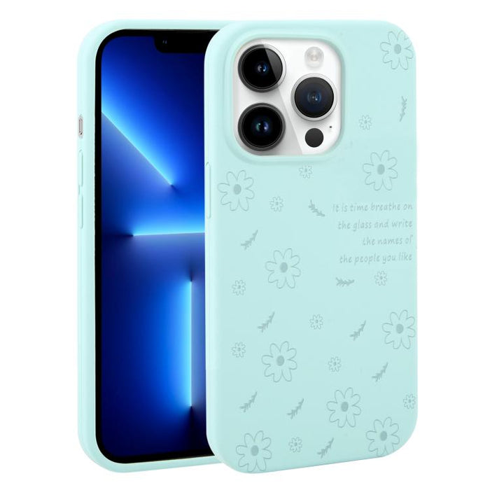 Funda de silicona líquida con estampado floral de margaritas y agujeros grandes para teléfono, For iPhone 13 Pro Max, For iPhone 13 Pro, For iPhone 13, For iPhone 12, For iPhone 12 Pro Max, For iPhone 12 Pro