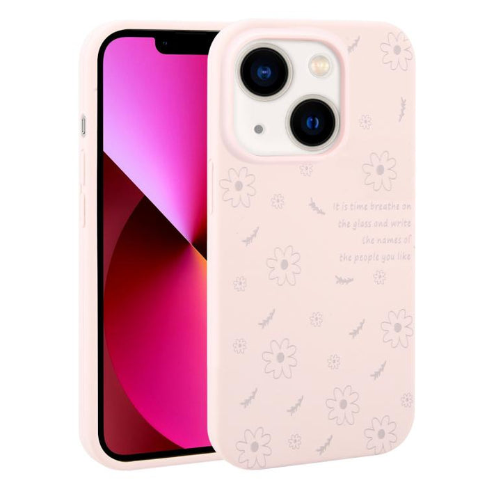 Funda de silicona líquida con estampado floral de margaritas y agujeros grandes para teléfono, For iPhone 13 Pro Max, For iPhone 13 Pro, For iPhone 13, For iPhone 12, For iPhone 12 Pro Max, For iPhone 12 Pro