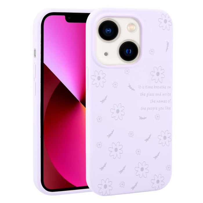 Funda de silicona líquida con estampado floral de margaritas y agujeros grandes para teléfono, For iPhone 13 Pro Max, For iPhone 13 Pro, For iPhone 13, For iPhone 12, For iPhone 12 Pro Max, For iPhone 12 Pro
